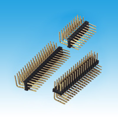 PH 2.54mm Three Row R/A Single Base Pin Header